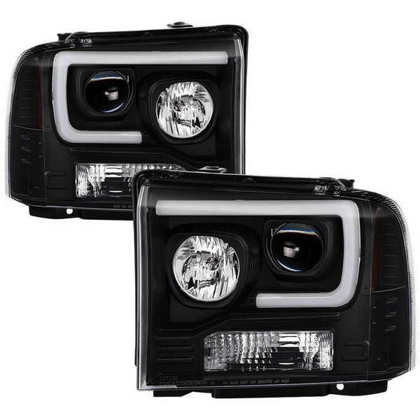 Spyder Automotive 05-07 F250/350/450 SD LIGHT BAR PROJECTOR HEADLIGHTS-BLACK DRIVER/PASSENGER 5084507